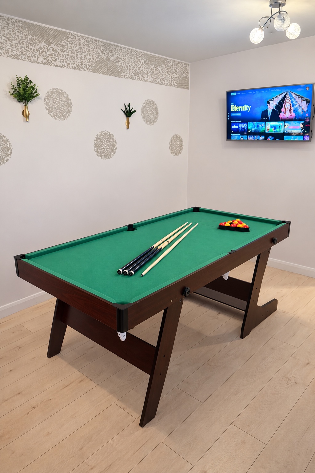 Pool table in the living room